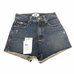 Paige Margot Denim Shorts Raw Hem Size 23 NWT